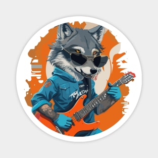 Wolf Play Guitar Magnet